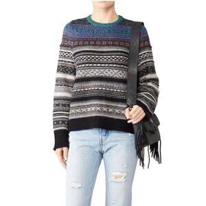 (nude) Sweater Women IT 48 US Large Fair Isle Virgin Wool Blend Metallic Detail